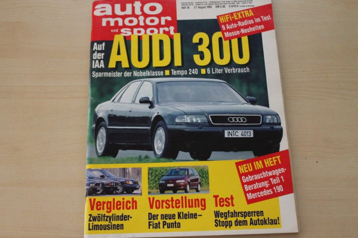Deckblatt Auto Motor und Sport (18/1993)